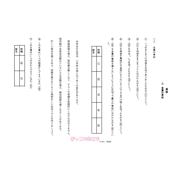 中学　国語