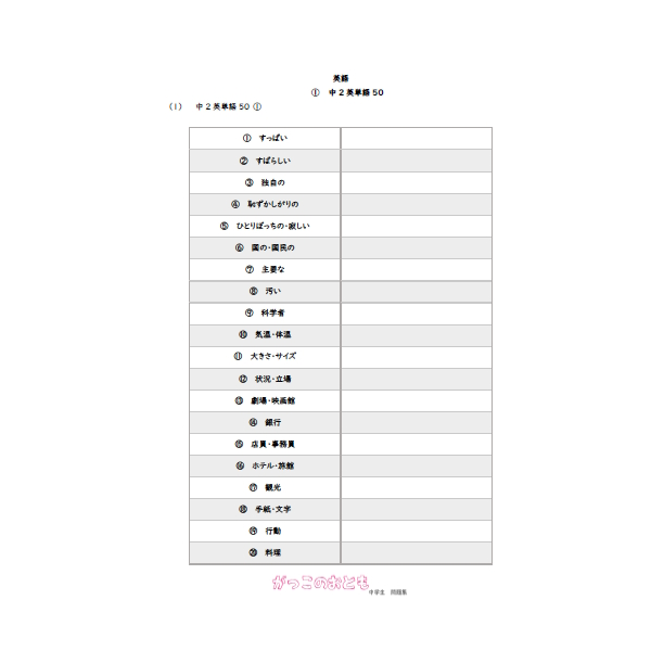 中学　英語
